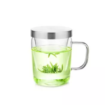 Чашка для чая из термостойкого стекла, чашка для зеленого чая с фильтром, простая чашка для чая, стеклянная чашка 500 мл