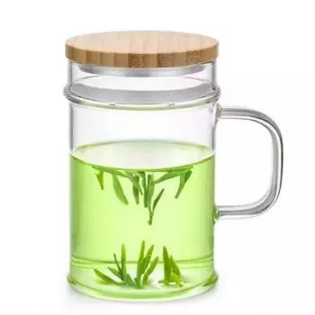 Чашка для чая из термостойкого стекла, чашка для зеленого чая с фильтром, простая чашка для чая, стеклянная чашка 400 мл