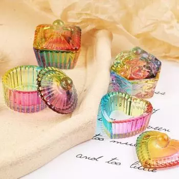 Чашка для дизайна ногтей с пылезащитной крышкой Цветная хрустальная чашка Погружная тарелка Акриловая пудра Держатель для жидкости Стеклянная чашка для маникюра Принадлежности для ногтей Hexagon