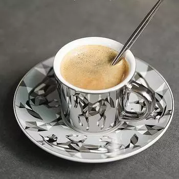 Чашка для домашнего зеркала 90 мл чашка для эспрессо в европейском стиле маленькая роскошная изысканная кофейная чашка для украшения журнального столика аксессуары