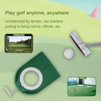 Чашка для гольфа с флажком, пластиковая, для обучения игре в лунку, тренировочный паттинг-грин для занятий в помещении, аксессуар для игры в помещении, на открытом воздухе, дома, в офисе, дворе, газоне зелёный
