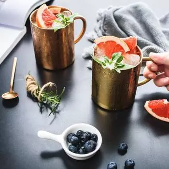 Чашка для кофе из нержавеющей стали без запаха, герметичная, гладкая поверхность, ударопрочная, теплоизоляция, многоразовая, двухслойная, чайная кружка, принадлежности для бара золотистый