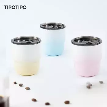 Чашка для кофе из нержавеющей стали SUS304, термокружка с двухслойной вакуумной изоляцией, чашка для напитков, подходит для мужчин и женщин, 12 цветов 255ml жёлтый