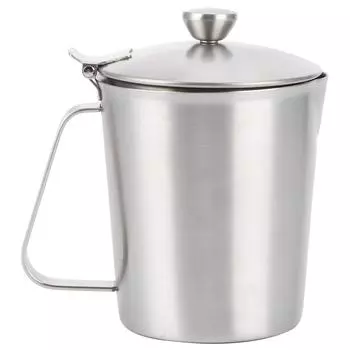 Чашка для кофе латте Thicken 304 из нержавеющей стали мерный стаканчик для вспенивания молока с крышкой для весов 700 мл