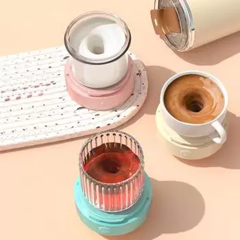 Чашка для кофе с функцией самоперемешивания 400 мл, автоматическая магнитная кружка для перемешивания из нержавеющей стали, портативная перезаряжаемая электрическая кофейная кружка для дома A розовый