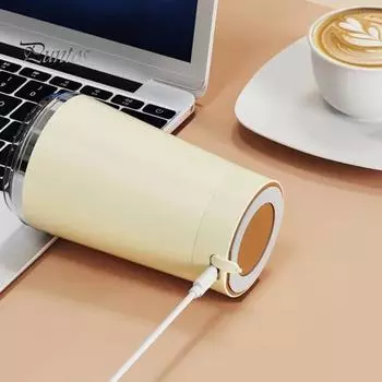 Чашка для кофе с функцией самоперемешивания 400 мл, автоматическая магнитная кружка для перемешивания из нержавеющей стали, портативная перезаряжаемая электрическая кофейная кружка для домашнего офиса A розовый