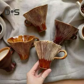 Чашка для кофе в виде гриба 200 мл Керамическая кружка в виде гриба Уникальная эстетическая кружка для послеобеденного чая Новинка Грибной декор в виде глупого растения 200ML