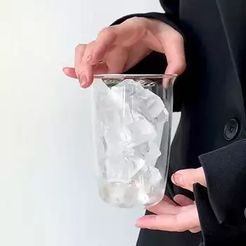 Чашка для кофе Загнутые чашки для латте Бытовая стеклянная посуда для напитков Сок Молоко Простая кружка Прозрачные бутылки для воды Стеклянная посуда Чашки Кофейная посуда 1PCS