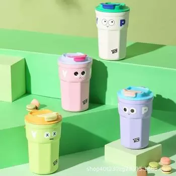 Чашка для молока, кофейная чашка, пивные чашки, посуда для напитков, термокружка, металлические чашки для воды, кружка с крышкой, чашка-термос розовый