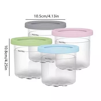 Чашка для мороженого для Ninja Creamie, чашки для мороженого, многоразовые контейнеры для хранения пинтов мороженого с уплотнением синий