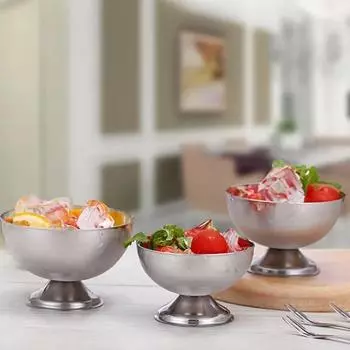 Чашка для мороженого из нержавеющей стали, сервировочная миска для десерта для мороженого, пудинга, салата A