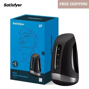 Чашка для мужской мастурбации Satisfyer, мягкий силиконовый тренажер для головки с подогревом, вибрация с частотой USB 10, секс-игрушки для взрослых мужчин