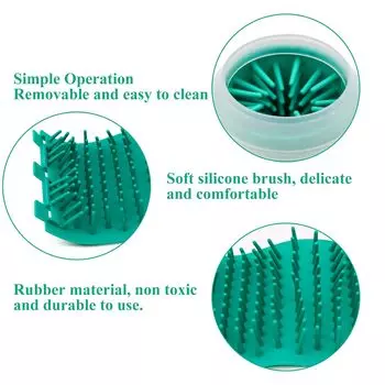 Чашка для мытья лап домашних животных Мягкий силиконовый материал Очиститель лап для кошек и собак Портативный массажер для лап собак Ванна для мытья лап домашних животных Чистящие средства S 5.5x7.2x9.3cm синий