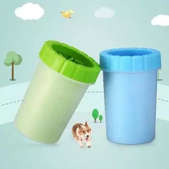 Чашка для мытья лап домашних животных, ванна для собак, гигиеническая очистка домашних животных, бесплатная автоматическая переносная щетка для мытья лап кошек, грязная чашка для мытья S красный