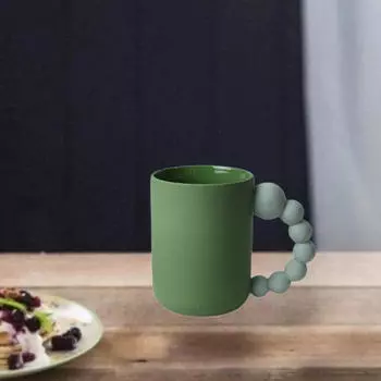 - Чашка для напитков с ручкой, чашка для молока, чая, воды, для кафе, подарки на день рождения зелёный