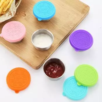 Чашка для окунания, чашка для соуса из нержавеющей стали, многоразовая, легко моющаяся, портативная посуда для приправ для домашнего пикника мятный зеленый