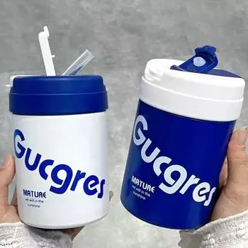 Чашка для питья, герметичная, для ежедневного использования, без BPA, изоляционная офисная изолированная кружка, практичное наполнение водой, дизайн букв 420ml белый