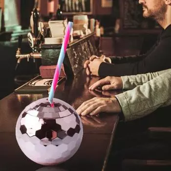 Чашка для питья, креативная с крышкой, антикоррозийный шарик, чашка для коктейля, ночной клуб, бар, клуб, бокал для вина, чашка для питья, товары для вечеринок серебряный