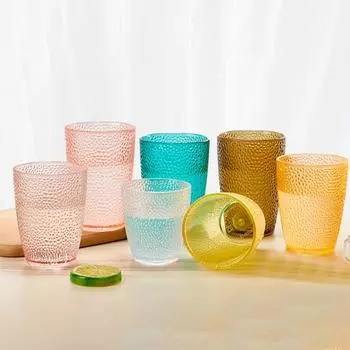 Чашка для питья, термостойкая многоразовая утолщенная акриловая чашка для воды в горошек, бар, ресторан, стакан для воды S