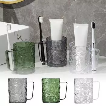 Чашка для полоскания рта, ледниковый узор, защита от падения, роскошный светильник с ручкой, износостойкая чашка для хранения зубных щеток в ванной комнате прозрачный