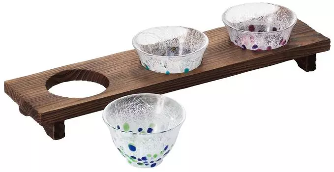 Чашка для сакэ Adelia 70 мл Shonai Craft Hanatsuzuri Shami, 3 предмета, сделано в Японии (Снег) ФС-70550