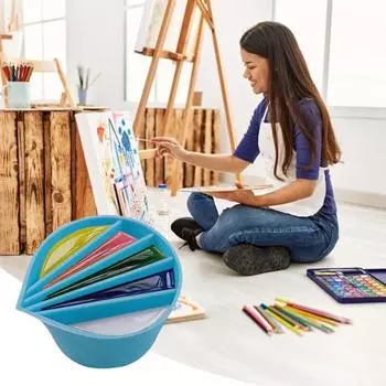 Чашка для смешивания цветов в форме капли воды, синяя мягкая силиконовая чашка для смешивания цветов DIY, УФ-смола, мерная чашка для жидкости 2Grids