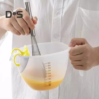 Чашка для смешивания яичной жидкости с гладкой поверхностью, 1 л, съемный фильтр, долговечная высокоточная чаша для яичной жидкости белый