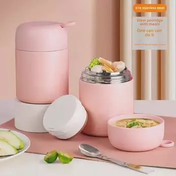 Чашка для тушения из нержавеющей стали 316 с силиконовой ручкой - изолированная кастрюля для каши небольшой емкости 500ml