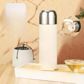 Чашка для тушения с разделением на чай. Интеллектуальная термочувствительная чашка для тушения. Термос большой емкости двойного назначения с одной крышкой. Подарочная чашка для офиса. 480ml белый