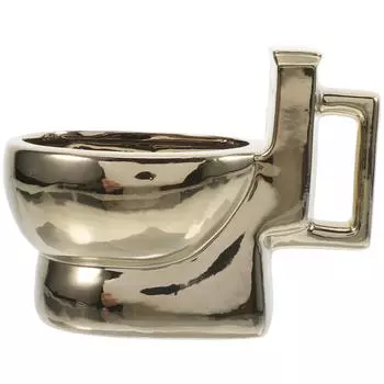 Чашка для унитаза, забавная кружка для кофе, принадлежности для вечеринок со скрытыми какашками, керамические подарочные чашки для воды эспрессо золотистый