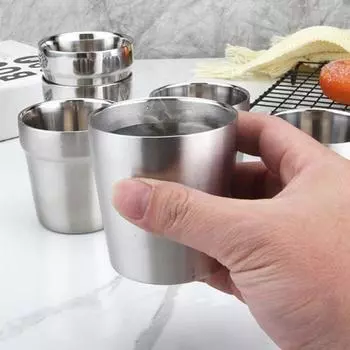 Чашка для воды, 175 мл, термостойкая, минималистичная, из нержавеющей стали, двухслойная, кружка для питья, товары для дома L
