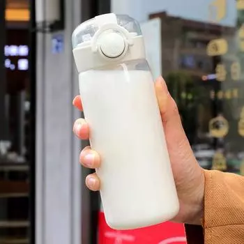 Чашка для воды Летние студенты мужского и женского пола Бутылка для воды Пищевой материал Пластиковая чашка Чашка для воды 400ml белый