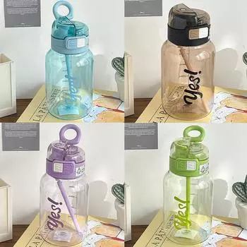 Чашка для воды, летняя двойная чашка для напитков, портативная пластиковая соломенная чашка, удобная чашка для студентов и студентов, чашка для воды 600ml синий