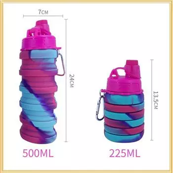 Чашка для воды многоразовая 500 мл, инструменты для питья, спортивная бутылка для воды, креативные прочные товары для дома, складная силиконовая бутылка для воды CHINA