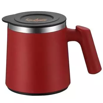 Чашка для воды на 420 мл, защита от ожогов, герметичная крышка, термоизоляционные чашки для кофе из нержавеющей стали красный