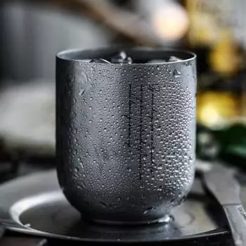 Чашка для воды, нержавеющая, антипригарная, пищевая, легко чистящаяся, барная, винная, кухонные принадлежности серый