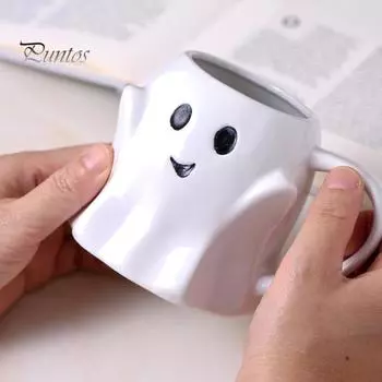 Чашка для воды «Призрачный эльф» 3D, креативная керамическая кружка для пары, для чая, кофе, горячего шоколада, послеобеденного чая, завтрака, молока, чашка для Хэллоуина, Пасхи, Рождества белый