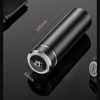 Чашка для воды с цифровым дисплеем из нержавеющей стали, интеллектуальное измерение температуры, деловая и офисная подарочная чашка, чашка для разделения чая 500ml