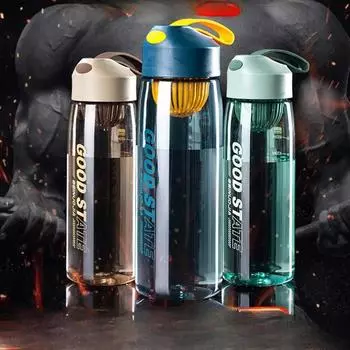 Чашка для воды студентов мужского и женского пола, летняя портативная портативная пластиковая чашка для воды из пищевого материала большой емкости 480ml мятный зеленый