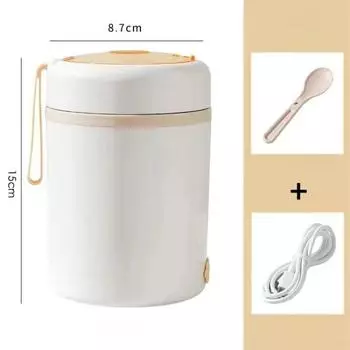 Чашка для завтрака из нержавеющей стали, подключаемая через USB, изолированная чашка для супа, чашка для каши, уличная портативная чашка для воды, изолированная коробка для обеда с подогревом красный