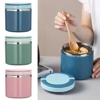 Чашка для завтрака, термос, банка для еды, изолированный контейнер для ланча с широким горлом, вакуумный ланч-бокс из нержавеющей стали для детей и взрослых 1&630ml&1