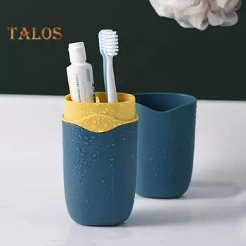 Чашка для зубной щетки, герметичное хранение, экономия места, удобная, простая, дорожная чашка для ополаскивания, коробка для хранения зубной пасты, дорожные аксессуары коричневый