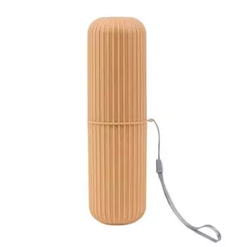 Чашка для зубной щетки с крышкой, креативный держатель для зубной пасты, портативный чехол для хранения, коробка-органайзер, чашка для хранения туалетных принадлежностей, дорожные гаджеты оранжевый