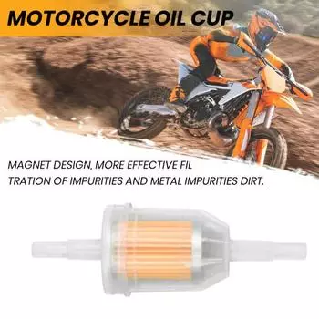 Чашка газового фильтра мотоцикла с магнитом Высокопроизводительная чашка масляного фильтра Универсальный мотоцикл Скутер Байк Запчасти Сменные аксессуары оранжевый