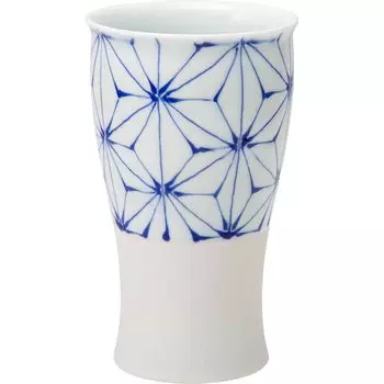 Чашка Hasami Ware Shohogama Shochu, пивная чашка, бесплатная чашка, 400 мл, синяя, с рисунком листьев конопли, 20465, прибл.