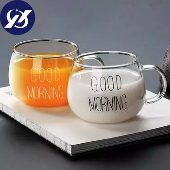 Чашка из боросиликатного стекла, прозрачные стеклянные кофейные кружки для молока, кофе, завтрака, сока, напитка
