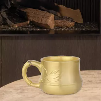 Чашка из латуни, новинка, дизайн с ручкой, для приготовления чая в стиле кунг-фу для офиса