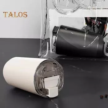 Чашка из нержавеющей стали с вакуумной изоляцией и силиконовой крышкой Изолированный стакан Дорожная кофейная кружка Герметичный многоразовый стакан для кофе с двойными стенками 280ml белый