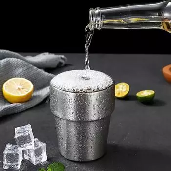 Чашка из нержавеющей стали Yousheng 201, штабелируемая кружка для питья, двухстенная, вакуумная изоляция, кофейная чашка, многоразовая посуда для питья дома, кемпинга, активного отдыха на природе S B