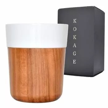 Чашка KOKAGE Yamazakura деревянная, керамическая, 200 мл [TOUGEI Gift], столовая посуда, прибл.